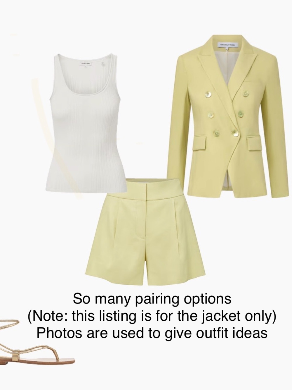 Veronica Beard Miller Dickey Chamomile Yellow Double-Breasted Jacket 8 - Picture 15 of 17